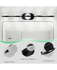 Midola Modern Minimalist Bathroom Vanity Light, Led 5 Bulb Frosted Glass Shades, Wall Mounted Decorative Lighting Fixture for Bathroom
