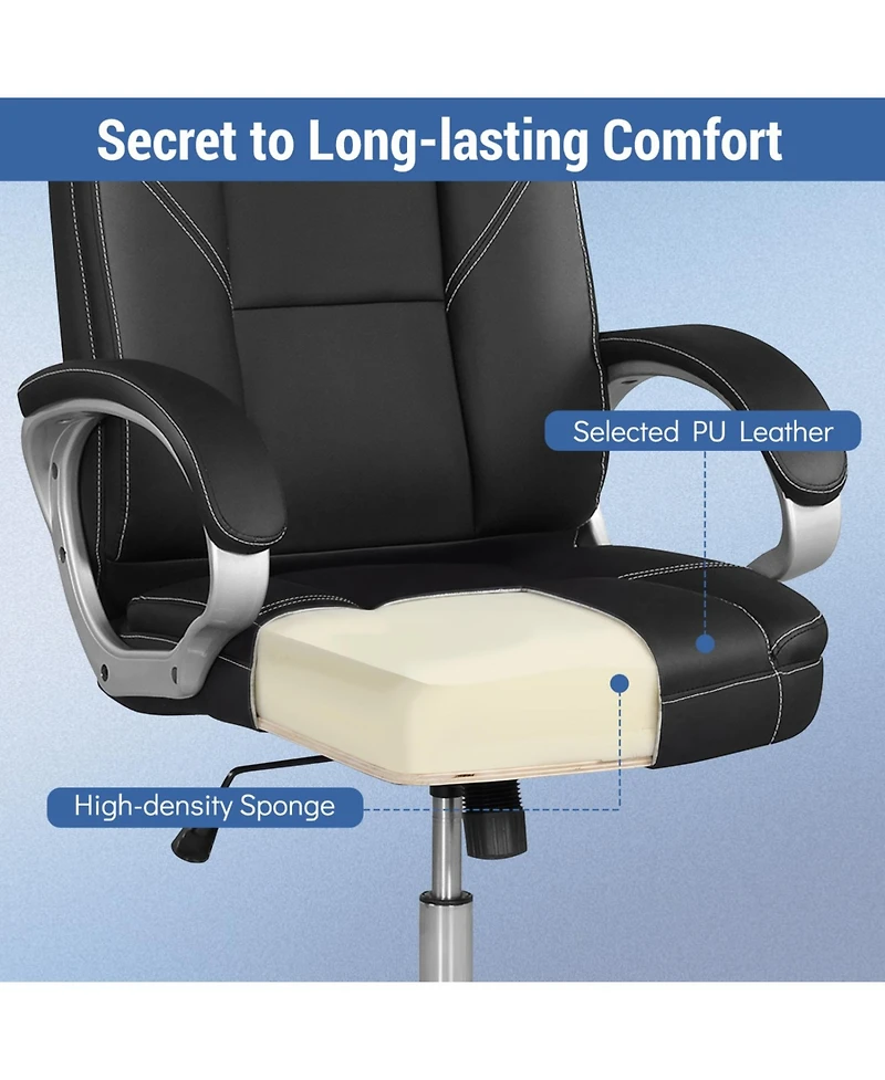 Slickblue High Back Ergonomic Office Chair with Padded Arm Support