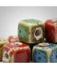 Sevorley 100Piece Set Ceramic Cube Beads for Diy Bracelet Necklace Jewelry Making