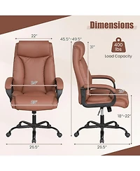 Slickblue Heavy Duty Leather Computer Chair with Executive Back Support