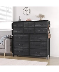 homfan 39 Inch Engineered Wood 12-Drawer Storage Cabinet with Metal Frame, Fabric Dresser Tower for Bedroom Closet Organizer
