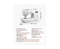 Yobtop Computerized Sewing Machine, 60 Stitch Applications, Digital Display, Automatic Needle Threader, Metal Frame, Free Arm Mode, Led Screen