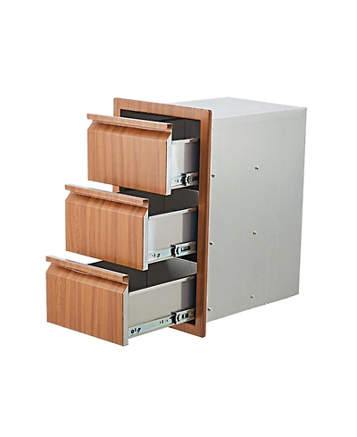 homfan Triple Drawer Storage Cabinet for Outdoor Kitchen Island