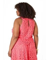 Ashley Stewart Women's Plus Crocheted Top