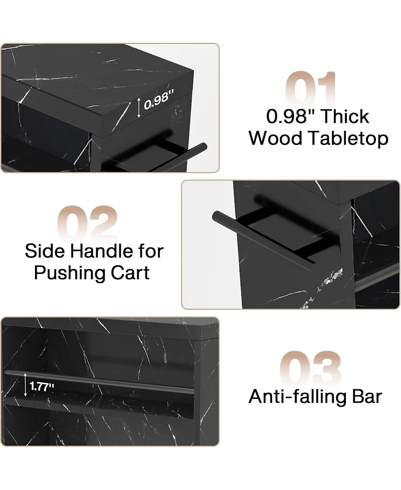 Tribesigns 4-Tier Slim Storage Cart, Rolling Kitchen Cart on Wheels for Small Place,
