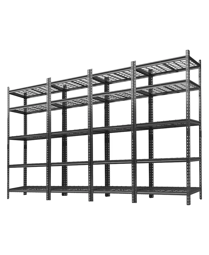 homfan Set of 4 Storage Shelves, 72 Inch Heavy Duty Metal Shelving Unit with Adjustable Shelves for Basement, Warehouse, Pantry, Closet, Kitchen