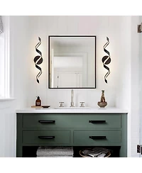 Midola Modern Led Bathroom Vanity Lights, 24inch Dimmable Bathroom Lighting Fixture Over Mirror 15W Spiral Design Led Wall Light Fixtures