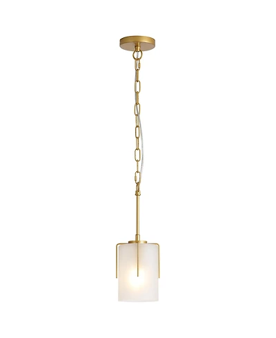 Midola Modern Pendant Light with Frosted Glass Shade, Adjustable Height, Compatible with Flat/Vaulted/Curved Ceilings, E26 Base (Max 60W) for Home