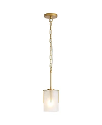 Midola Modern Pendant Light with Frosted Glass Shade, Adjustable Height, Compatible with Flat/Vaulted/Curved Ceilings, E26 Base (Max 60W) for Home