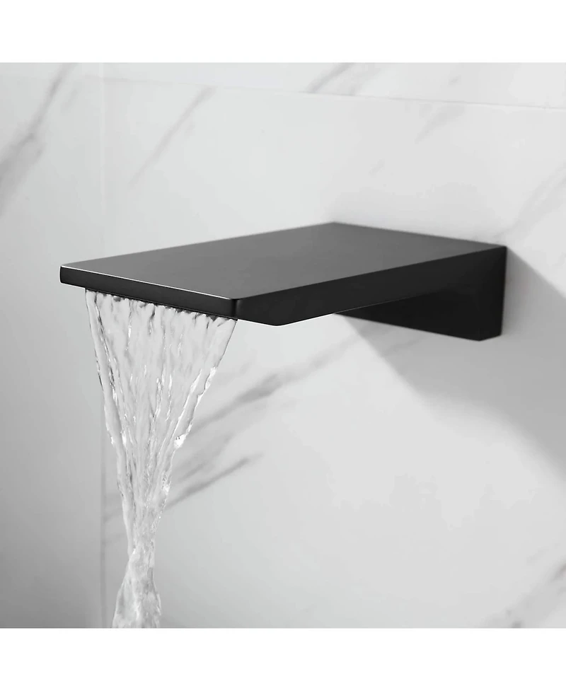 Phying Single Handle Wall Mount Waterfall Bathroom Sink Faucet