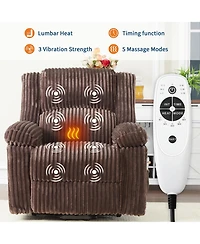 homfan Power Lift Recliner - Heat and Massage, Electric Plush with Padded Seat, Back Armrests, Designed for Elderly