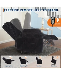 homfan Power Lift Recliner - Heat and Massage, Electric Plush with Padded Seat, Back Armrests, Designed for Elderly