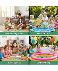 Gnuadz Fishing Game Water Table Bath Toy Kids Outdoor 4 fishing rods fish