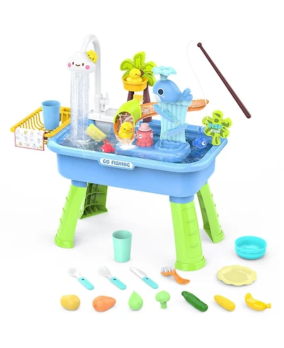 Gnuadz Kids Water Table Electric Pump Sand Play Sink Sensory Summer