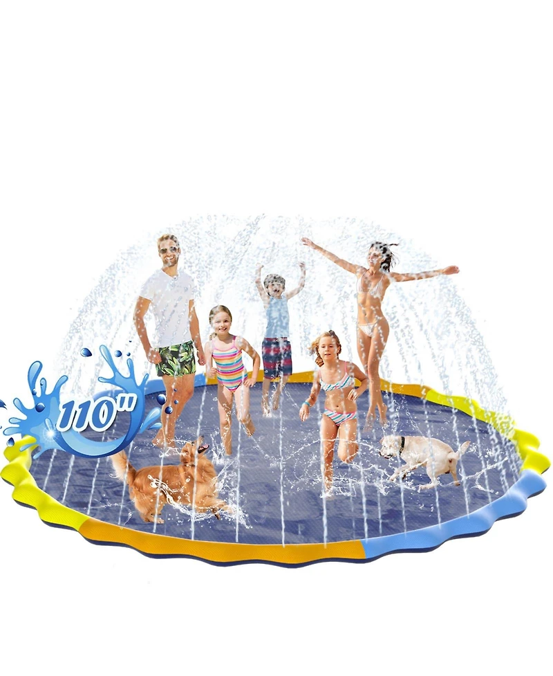 Aofar 110'' Splash Pad Sprinkler Mat Pool Summer Outdoor Fun
