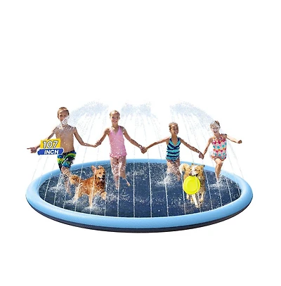 Aofar 107" Dog Splash Pad Sprinkler Pool Outdoor Water Play