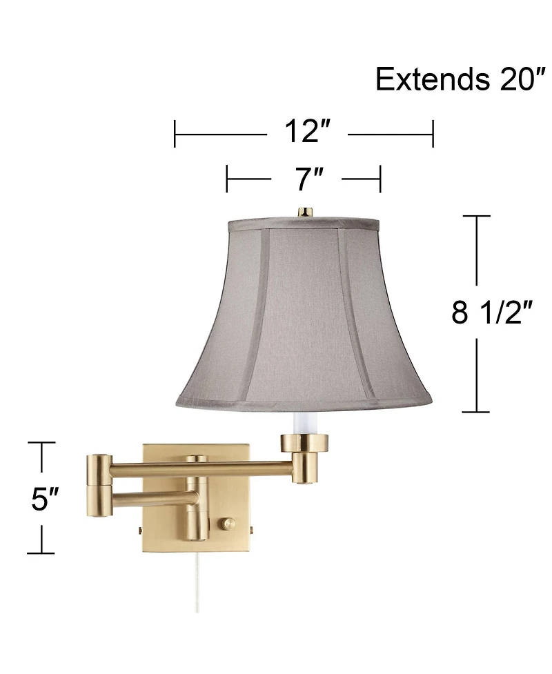 Barnes and Ivy Alta Plug-In Swing Arm Wall Lamp with Bell Shade
