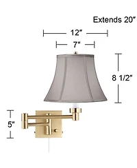 Barnes and Ivy Alta Plug-In Swing Arm Wall Lamp with Bell Shade