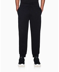 A|X Armani Exchange Men's Bonded Cotton Flocked All Over Logo Jogger