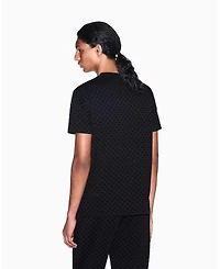 A|X Armani Exchange Men's Flocked All Over Logo T-Shirt