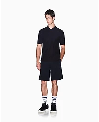 A|X Armani Exchange Men's Mercerized Jacquard Cotton All Over Logo Polo Shirt