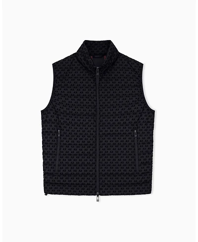 A|X Armani Exchange Men's All Over Logo Flocked Down Vest