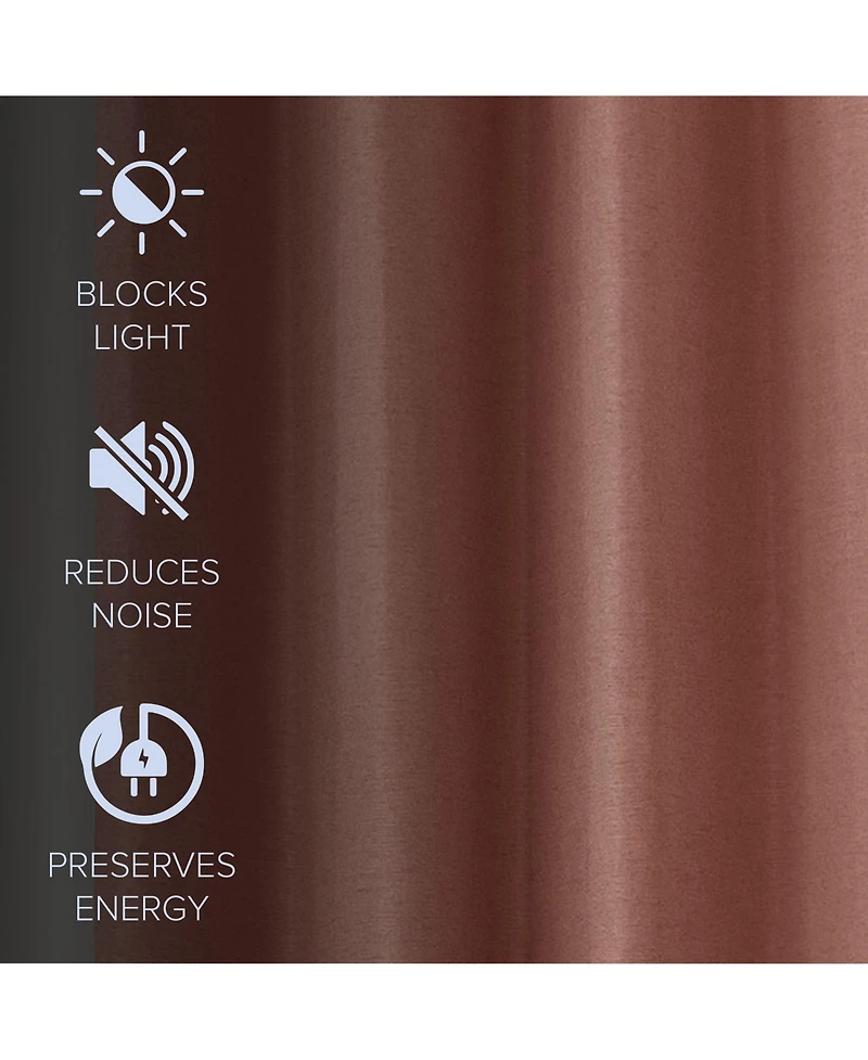 Brushed Serengeti Stria 100% Blackout Grommet Pair (2 panels