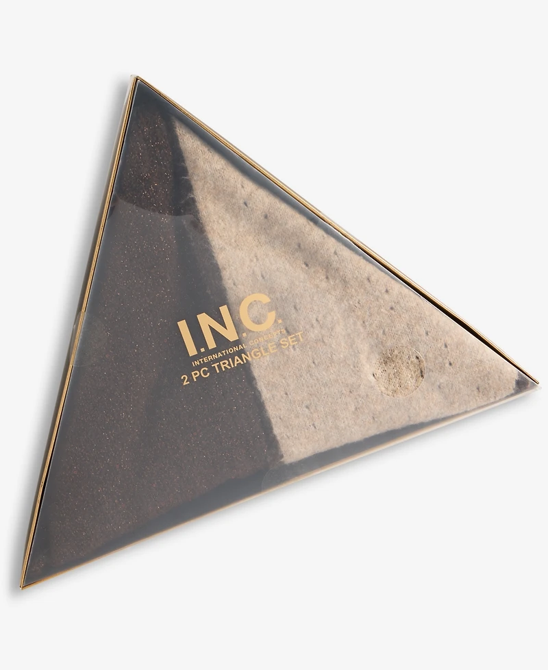I.n.c. International Concepts Women's Tipped-Edge Sequin Two-Pack Triangle Scarf Gift Set, Macy's Exclusive