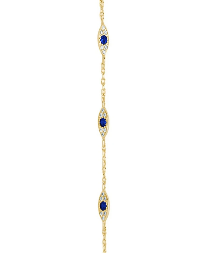 Sterling Forever Rhodium-Plated Brass Arielle Cubic Zirconia Evil Eye Hand Chain