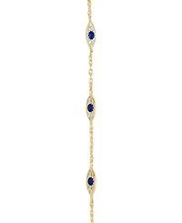 Sterling Forever Rhodium-Plated Brass Arielle Cubic Zirconia Evil Eye Hand Chain