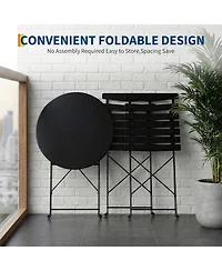 gaomon 5-piece folding bistro set with durable metal frame, no assembly required-perfect for patio, balcony, garden, or indoor use.