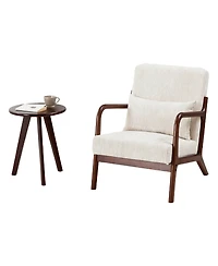 Rainsken Accent Chair with Side Table, Mid-Century Modern Upholstered and Coffee Table Set for Living Room, Bedroom