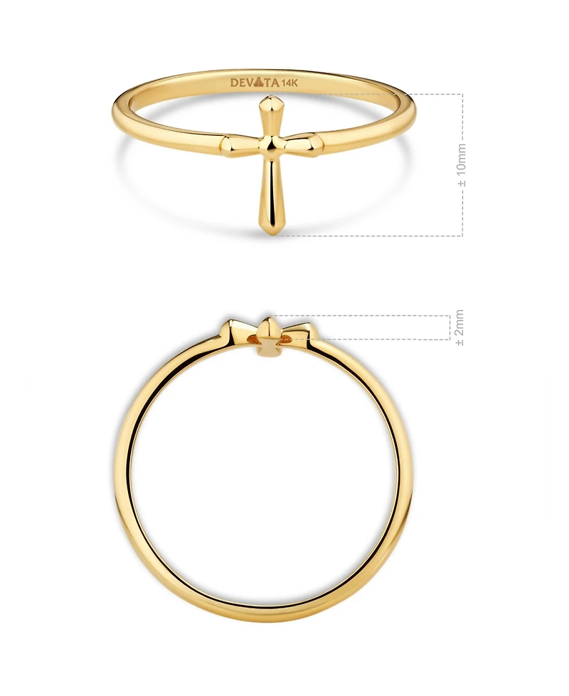 Devata Cross Ring 14K Gold