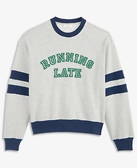 On 34th Women's Crewneck Colorblock Running Late Graphic Sweatshirt, Macy's Exclusive