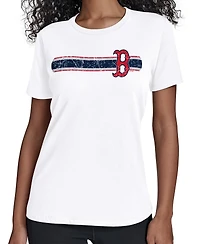 Starter Women's White Boston Red Sox Team Stripe T-Shirt