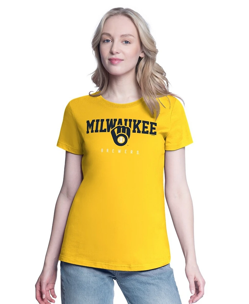 G-iii 4Her by Carl Banks Women's Navy/Gold Milwaukee Brewers Two T-Shirt Combo Pack