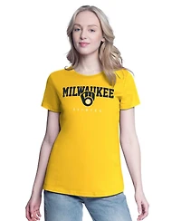 G-iii 4Her by Carl Banks Women's Navy/Gold Milwaukee Brewers Two T-Shirt Combo Pack