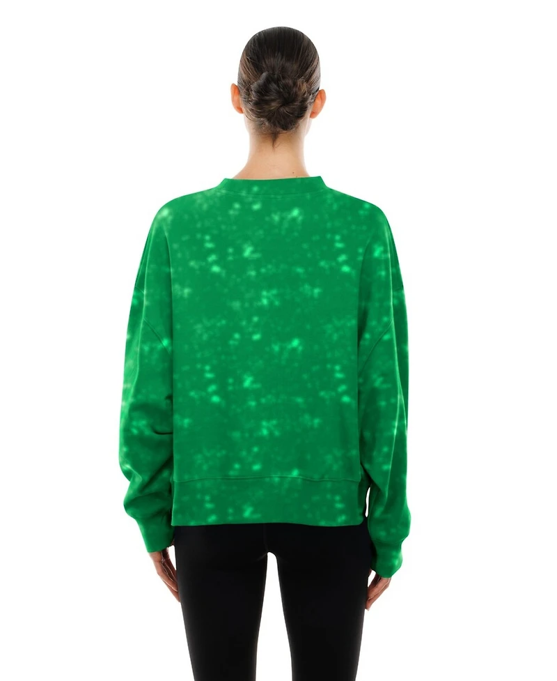 New Era Women's Kelly Green Philadelphia Eagles Throwback Oversized Boxy Sweatshirt