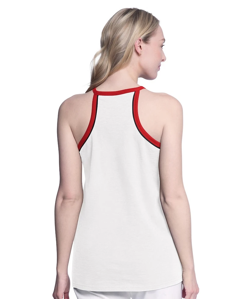G-iii 4Her by Carl Banks Women's White Chicago Bulls Curveball Racerback Scoop Neck Slub Tank Top