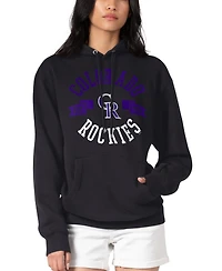 G-iii 4Her by Carl Banks Women's Black Colorado Rockies City Graphic Pullover Hoodie