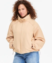 On 34th Women's Funnel-neck Ruched-Sleeve Bubble Hem Jacket, Macy's Exclusive