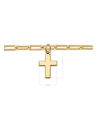 Devata Cross Charm Paperclip Chain Bracelet