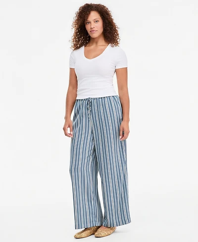 On 34th Women's Jennifer Striped High-Rise Wide-Leg Pants, Macy's Exclusive