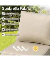 Pellebant Patio Premium Sunbrella Outdoor Seat Cushions Set (Seat and Back)