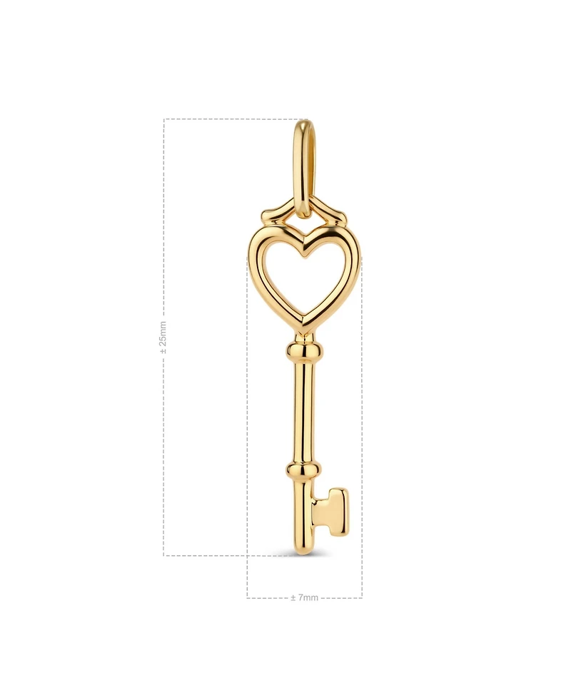Devata Key Heart Pendant in 14K Gold