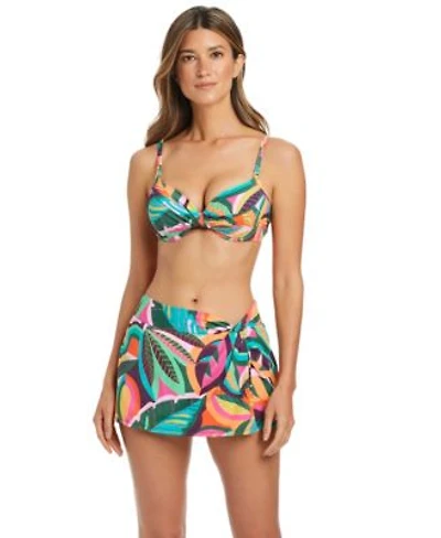 Bleu By Rod Beattie Womens Sweetheart Underwire Bikini Top Draped Hipster Swim Skirt