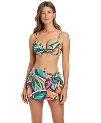 Bleu By Rod Beattie Womens Sweetheart Underwire Bikini Top Draped Hipster Swim Skirt