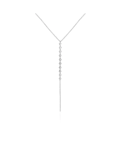 The Lovery Lariat Bezel Cz Necklace Sterling Silver