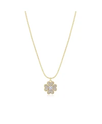 The Lovery Cz Lucky Clover Necklace 14K Gold Plated Sterling Silver