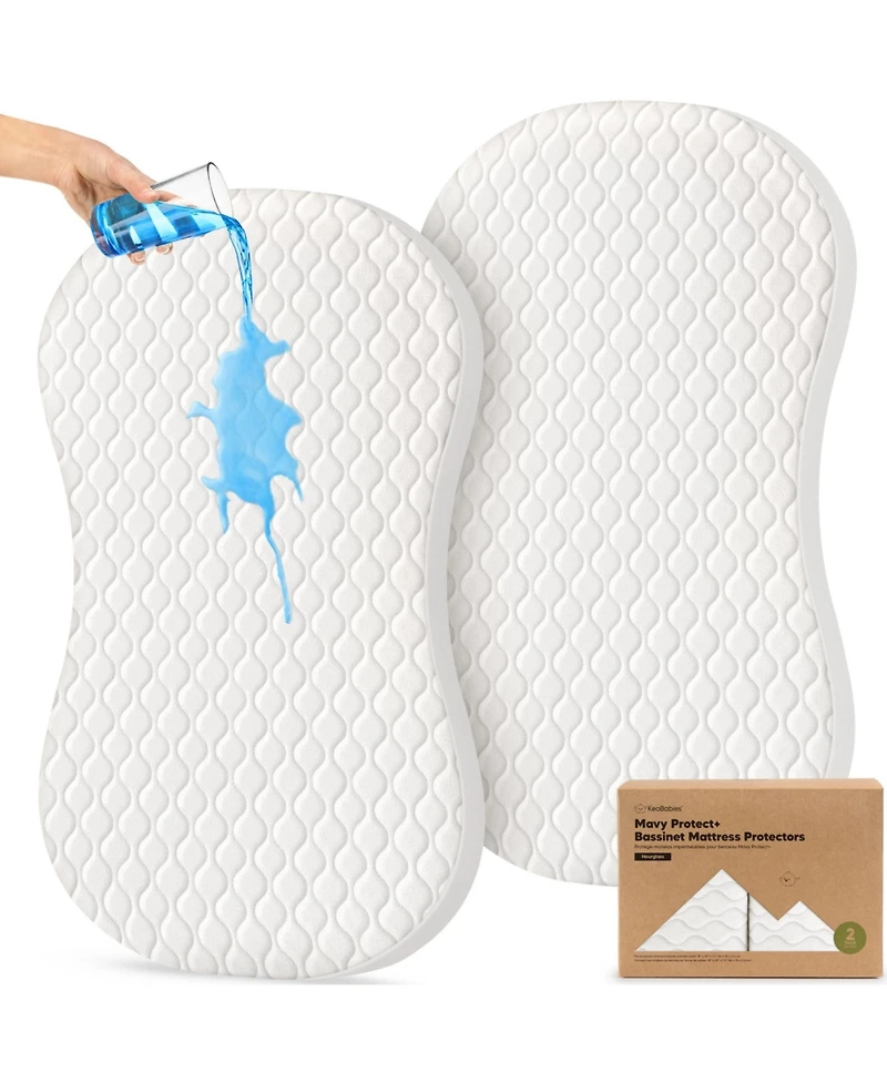 KeaBabies Protect+ Waterproof Bassinet Mattress Protector, Mavy Bassinet Waterproof Cover for Halo BassiNest Swivel Sleeper, 30x18